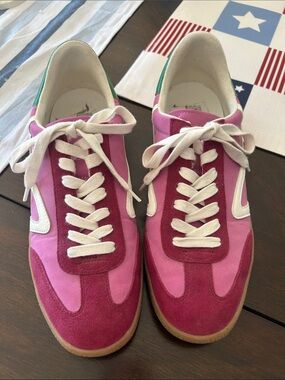 Steve Madden Pink Suede & Canvas Retro-Inspired Sneakers